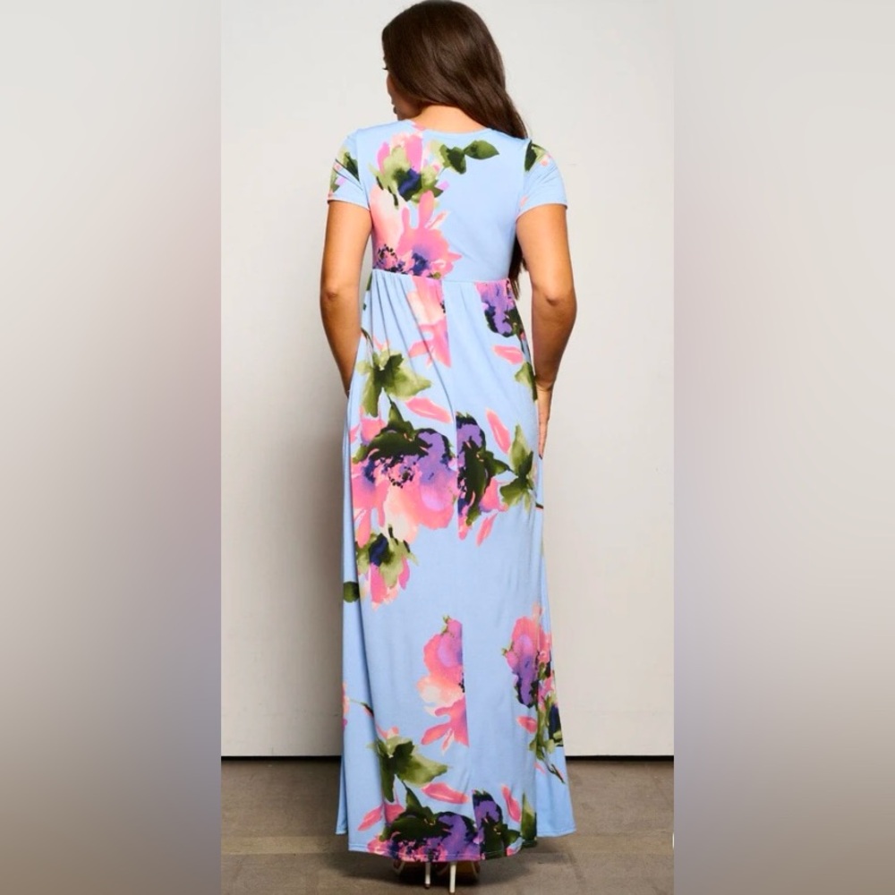 NWOT Bold Floral Maxi Dress With Pockets - Picture 2 of 6